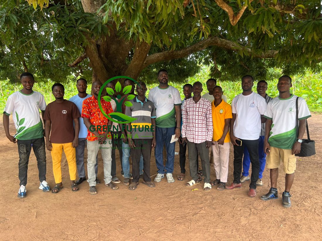 Green Future Ghana Foundation volunteers gathered under a tree