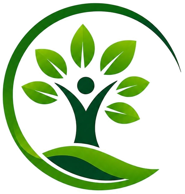 Green Future Ghana Foundation logo: a tree whose leaves form a human figure inside an open circle